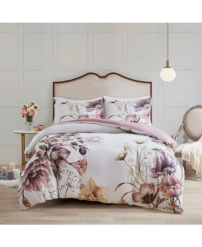 Madison Park Cassandra Cotton 3-pc. Duvet Cover Set, Full/queen In Blush