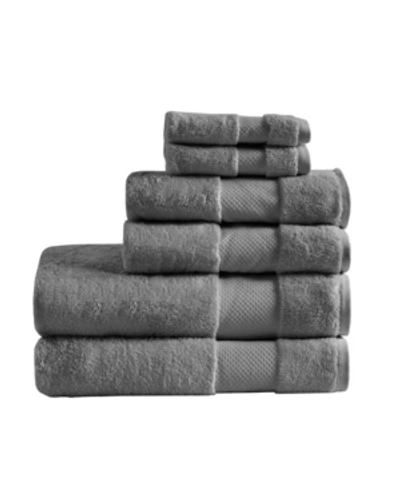 Madison Park Turkish Cotton 6-pc. Bath Towel Set Bedding In Charcoal