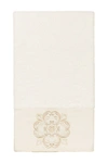 Linum Home 100% Turkish Cotton Alyssa Embellished Bath Towel Bedding In Cream