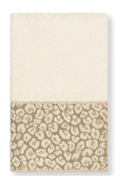 Linum Home Spots Embellished Hand Towel In Cream