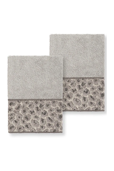 Linum Home Spots 2 Piece Washcloth Set Bedding In Gray
