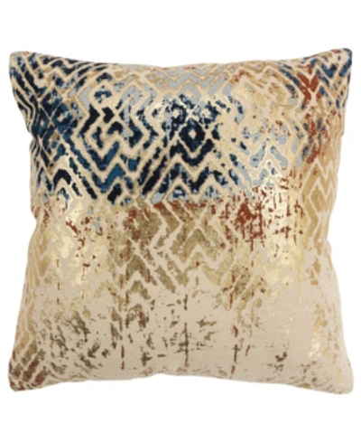 Rizzy Home Geometric Polyester Filled Decorative Pillow, 20" X 20" In Gold-tone