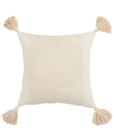 Rizzy Home Grid Polyester Filled Decorative Pillow, 20" X 20" In Blush