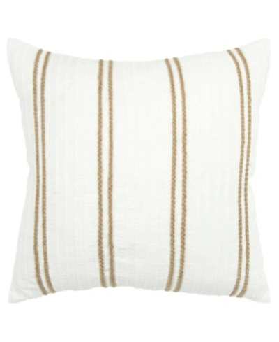 Rizzy Home Stripes Polyester Filled Decorative Pillow, 20" X 20" In Tan