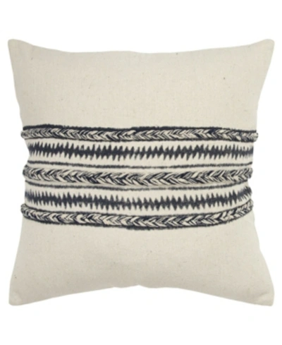 Rizzy Home Stripes Polyester Filled Decorative Pillow, 20" X 20" In Charcoal