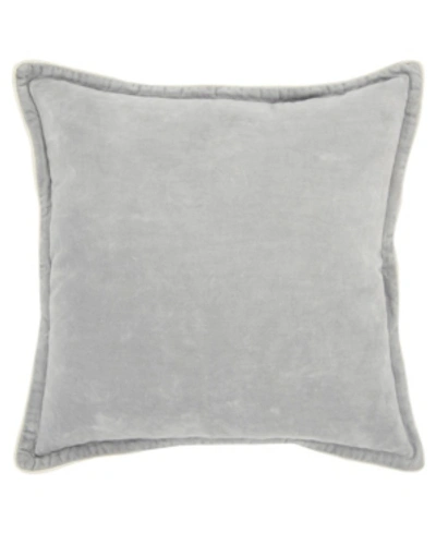 Rizzy Home Solid Polyester Filled Decorative Pillow, 20" X 20" In Gray