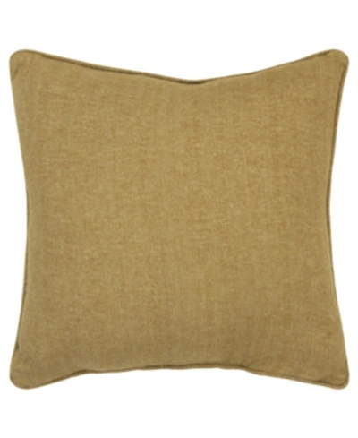 Rizzy Home Solid Polyester Filled Decorative Pillow, 20" X 20" In Gold-tone