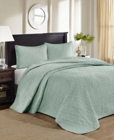 Madison Park Quebec Quilted 3-pc. Bedspread Set, Full In Seafoam