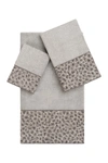 Linum Home Spots 3-piece Embellished Towel In Gray