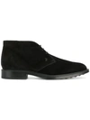 Tod's Lace-up Suede Chukka Boots With Rubber Bottom In Black