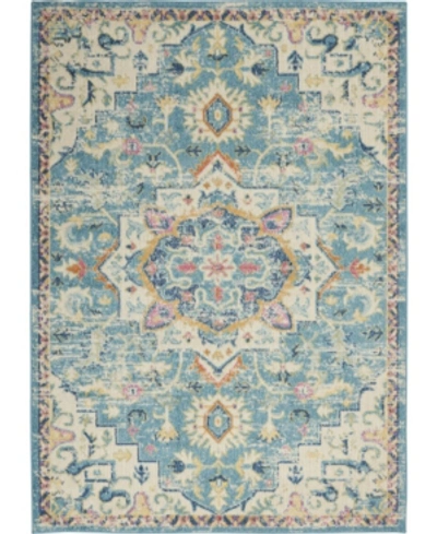 Long Street Looms Zeal Zea25 Ivory 5'3" X 7'3" Area Rug In Light Blue
