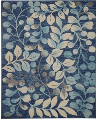 Long Street Looms Peace Pea03 Navy 8'10" X 11'10" Area Rug