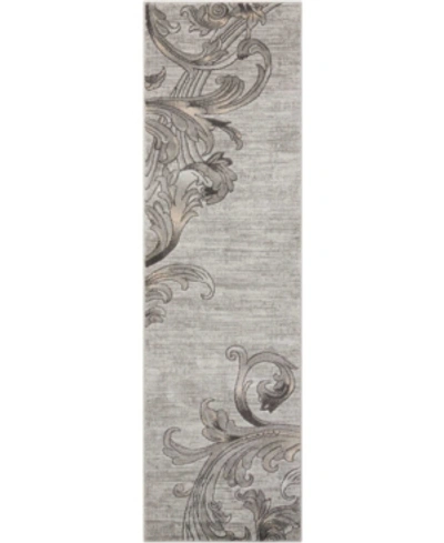 Long Street Looms Samuel Sam05 Slate 2'2" X 7'6" Runner Rug In Graphite