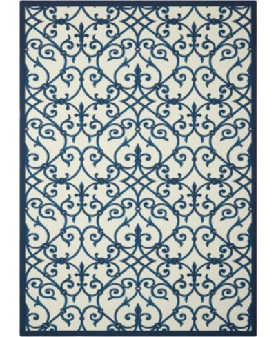 Long Street Looms Backyard Bac093 Blue 4'4" X 6'3" Outdoor Area Rug