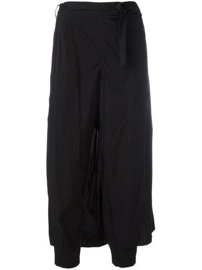 Kolor Back Apron Cropped Trousers In Black