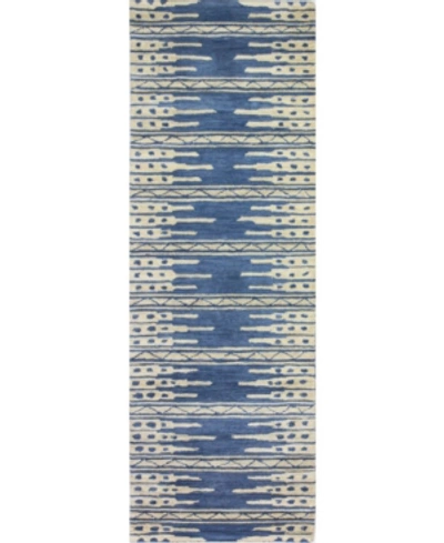 Bb Rugs Alistar S185 2'6" X 8' Runner Rug In Azure
