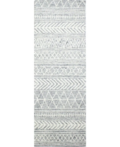 Bb Rugs Taron Val-08 Silver 2'6" X 8' Runner Rug