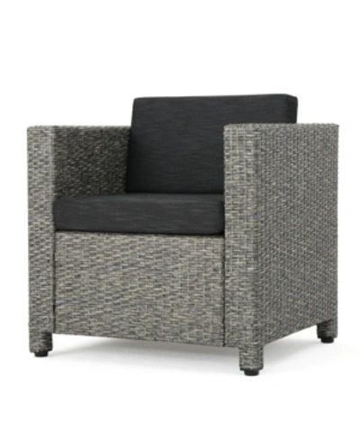 Noble House Puerta Outdoor Club Chair With Cushions In Gray