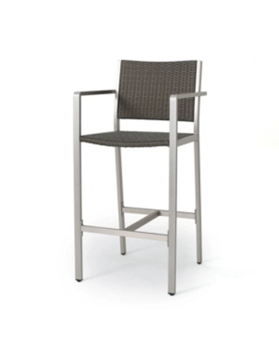Noble House Cape Coral Outdoor Barstools, Set Of 2 In Gray