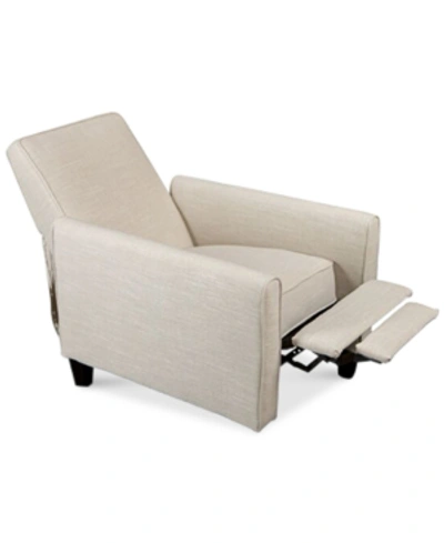 Noble House Almonte Fabric Recliner Club Chair In Light Beige