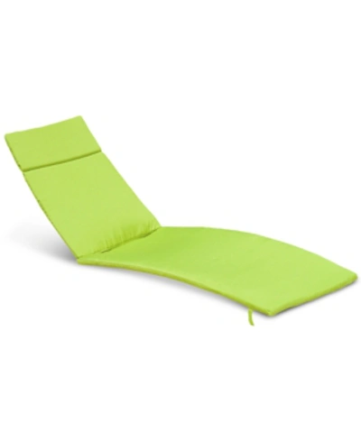 Noble House Paulina Outdoor Chaise Lounge Cushion In Green