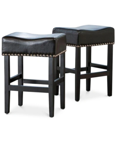 Noble House Fardell Backless Counter Stool (set Of 2) In Black