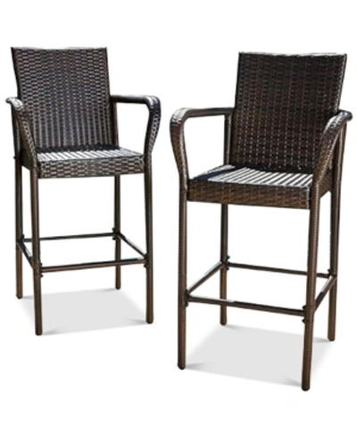 Noble House Dyxon Bar Stool Set In Brown