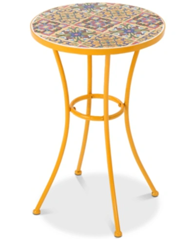 Noble House Kyle Round Side Table In Yellow