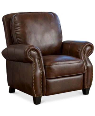 Noble House Norvil Faux Leather Recliner In Brown