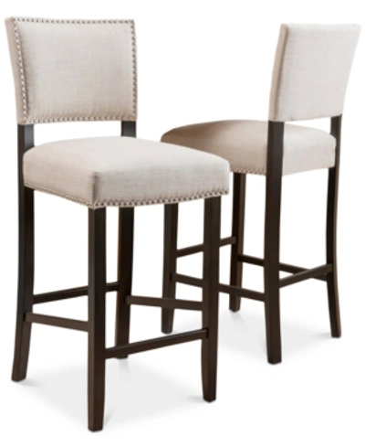 Noble House Garven Bar Stool (set Of 2) In Dark Beige