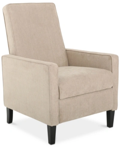 Noble House Hayden Fabric Recliner In Linen