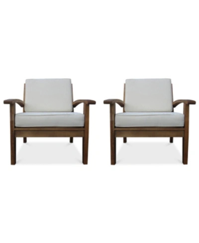 Noble House Bradden Set Of 2 Club Chairs In White