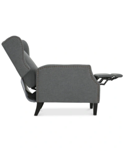 Noble House Sherell Wingback Recliner In Charcoal