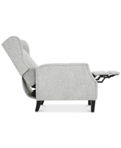 Noble House Sherell Wingback Recliner In Light Grey