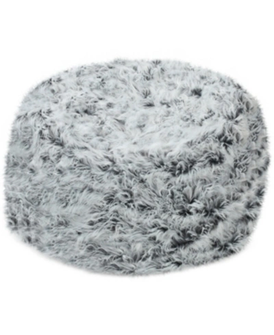 Noble House Lucee Faux Fur Bean Bag In Grey