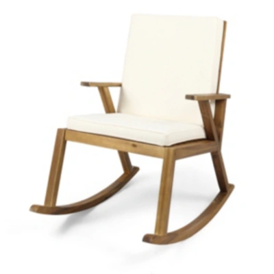 Noble House Champlain Outdoor Rocking Chair In Cream