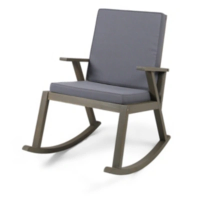 Noble House Champlain Outdoor Rocking Chair In Grey