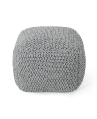 Noble House Finch Pouf In Light Grey