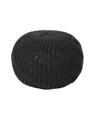 Noble House Hershel Pouf In Dark Grey