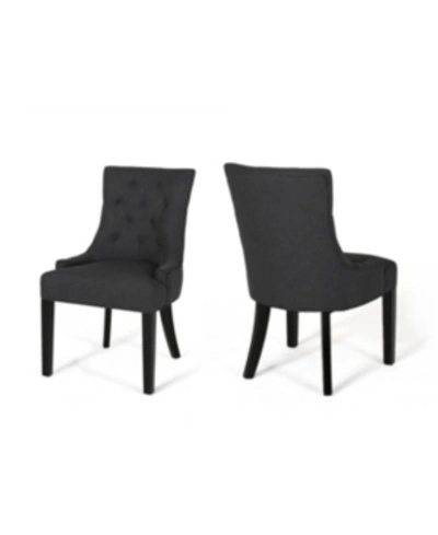 Noble House Cheney Dining Chairs, Set Of 2 In Dark Grey