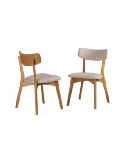 Noble House Abrielle Dining Chairs, Set Of 2 In Tan
