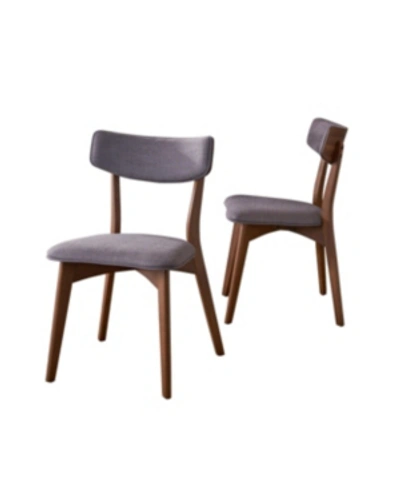 Noble House Abrielle Dining Chairs, Set Of 2 In Grey