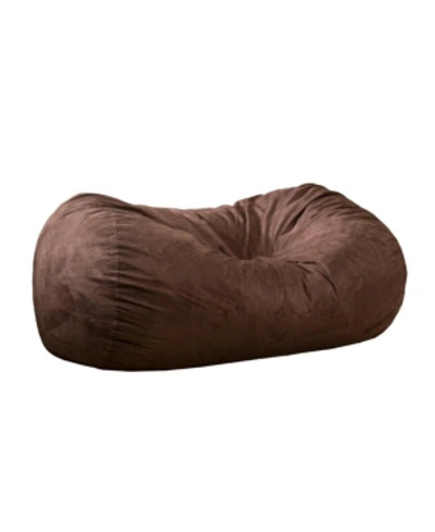 Noble House 6.5ft Suede Bean Bag In Brown