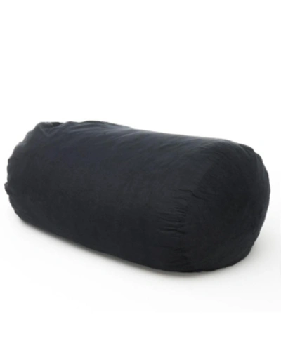 Noble House 6.5ft Suede Bean Bag In Black