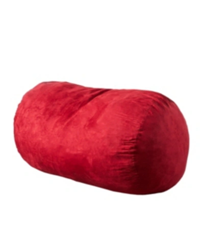 Noble House 6.5ft Suede Bean Bag In Red