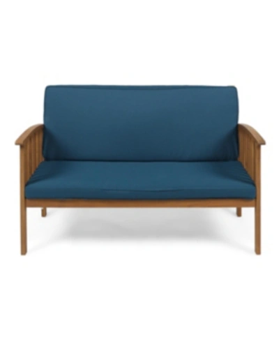 Noble House Carolina Outdoor Loveseat In Teal