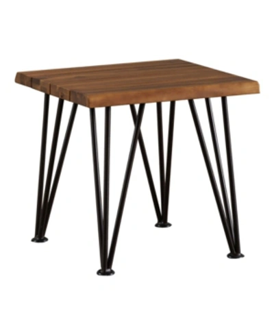 Noble House Zion Outdoor Industrial And Accent Table In Brown