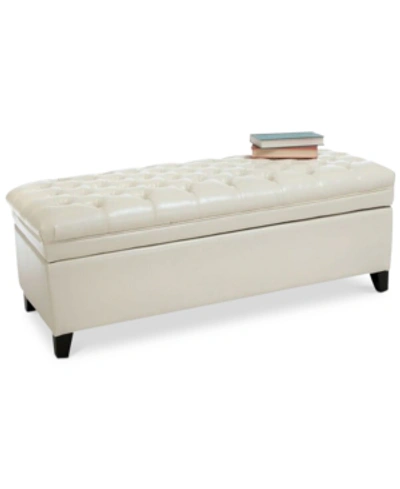 Noble House Tylen Storage Ottoman In Ivory