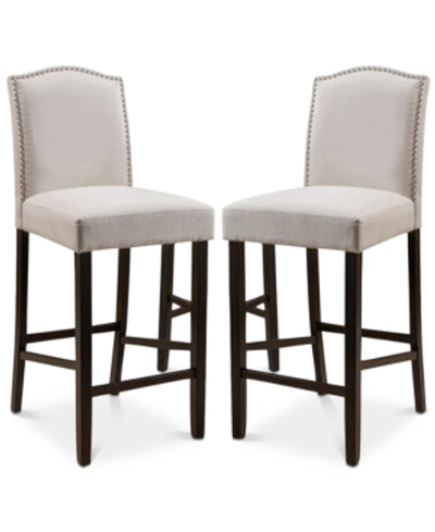 Noble House Labar Bar Stool (set Of 2) In Ivory