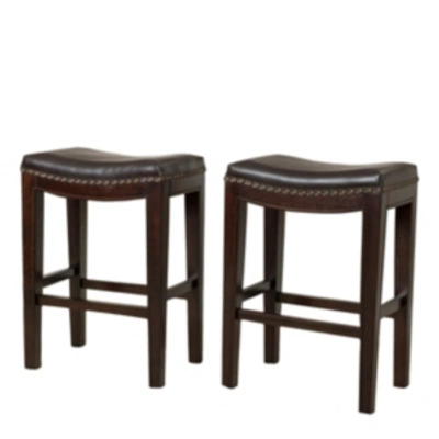 Noble House Set Of 2 Avondale Counter Stools In Brown